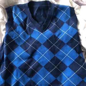 preppy blue sweater vest